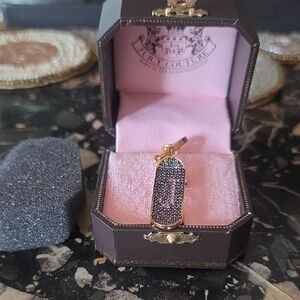 Juicy Couture Black and Gold Sparkle Pave Gold Charm